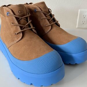 UGG Tan and Blue Lace-Up Boots